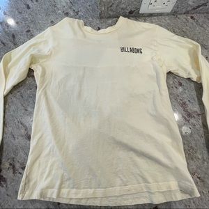 billabong light yellow long sleeve tee